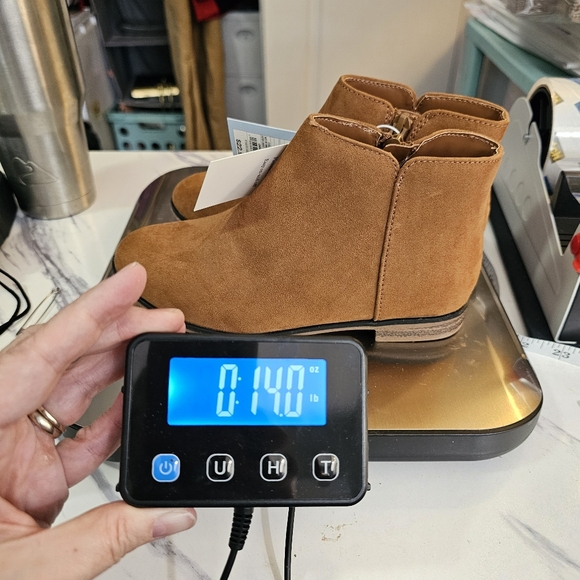 Girls' Opal Zipper Booties Cognac - Cat & Jack - SIZE 2 Brown Boots Easy On - Picture 10 of 10